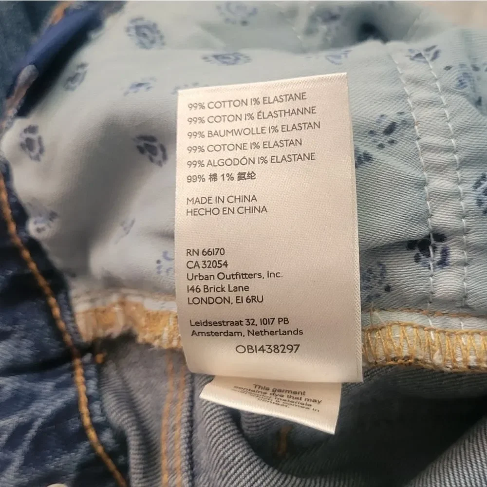 Pilcro and the Letterpress Embroidered Hem‎ The Vintage Straight Jeans Sz 25 NWT